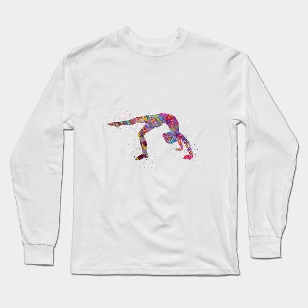 Gymnastics girl Long Sleeve T-Shirt by RosaliArt